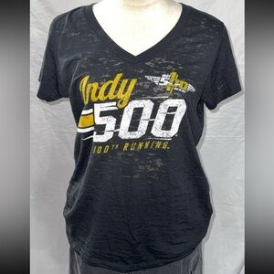 5th & Ocean Black and Gold Indy 500 burn out tee xlarge